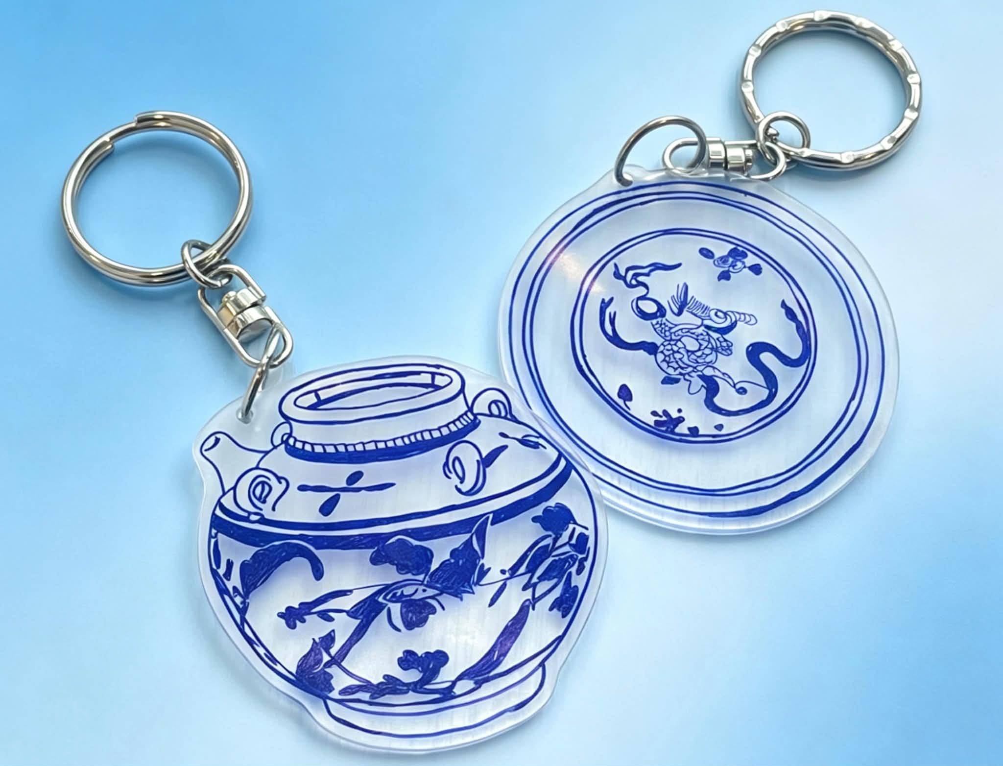 一筆一瓷：青花瓷匙扣製作