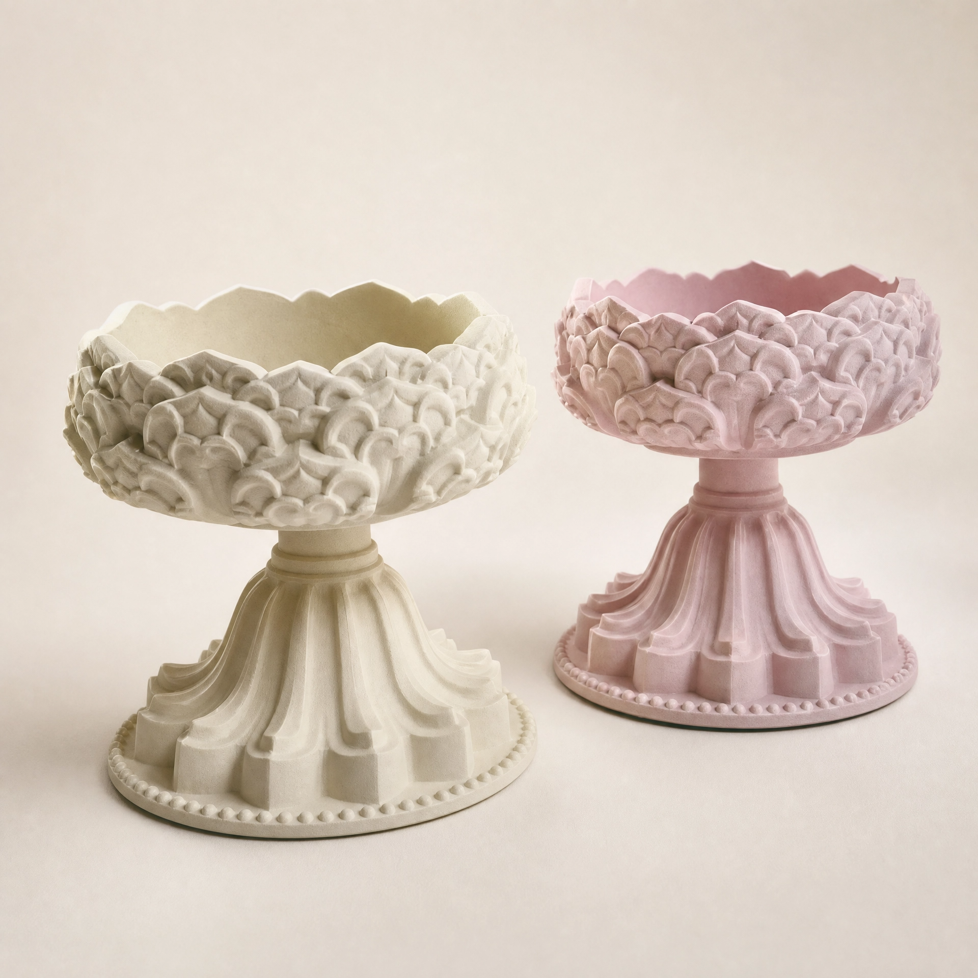 Plaster Lotus Candle Holder